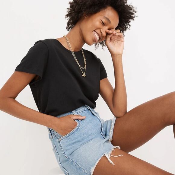 Madewell The Perfect Jean Short in Hedrick Wash Size 27 Raw Hem High Rise - Picture 6 of 16